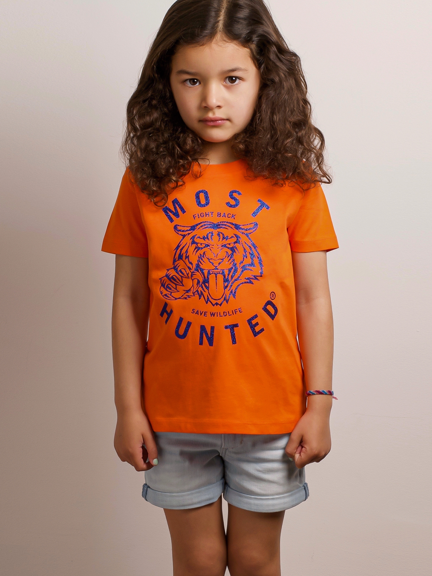 Claw T-shirt Oranje-Glitter Blauw – MOST