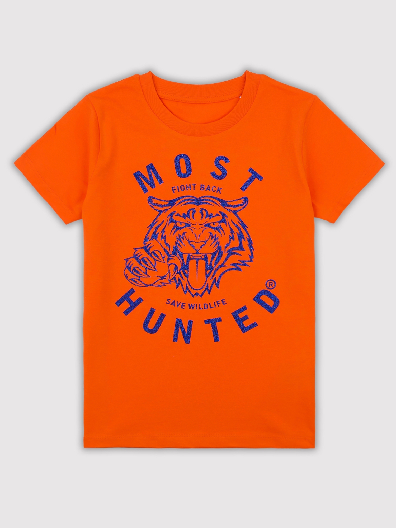 Kids Tiger Claw T-shirt Orange-Glitter Blue – MOST HUNTED