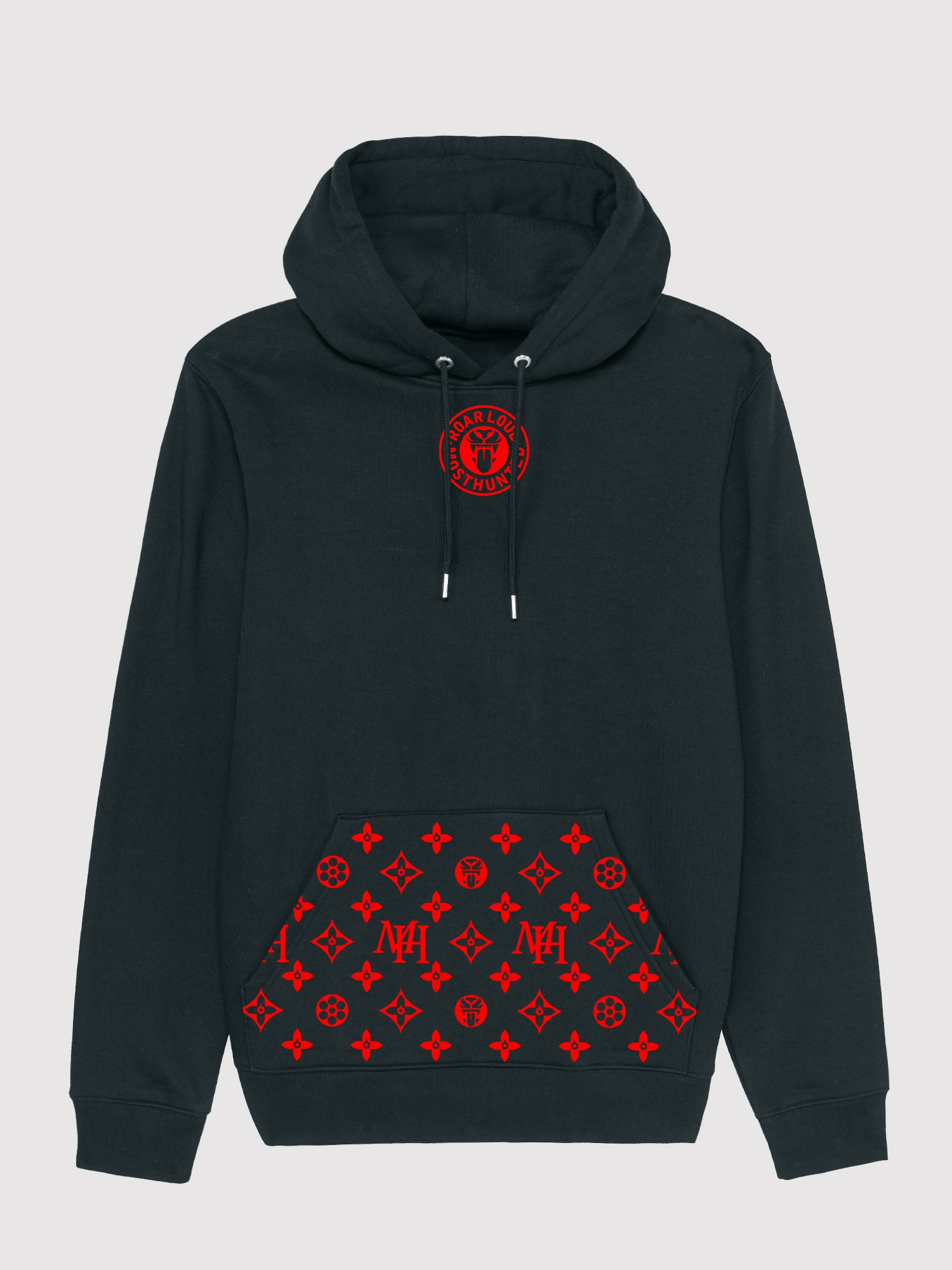 Unisex MH Dessin Hoodie Black-Red – MOST HUNTED