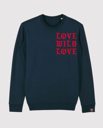 Love Wild Love Sweater Navy-Red Flock Unisex
