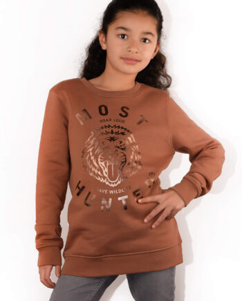 Kids Lion Roar Loud Sweater Brown-Shiny Brown