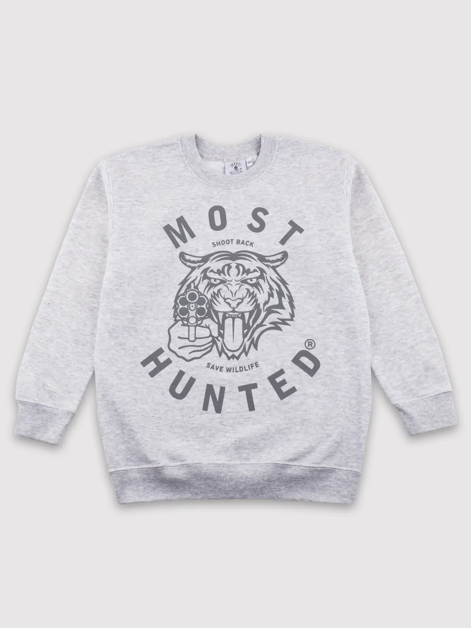 kids tijger sweater grijs