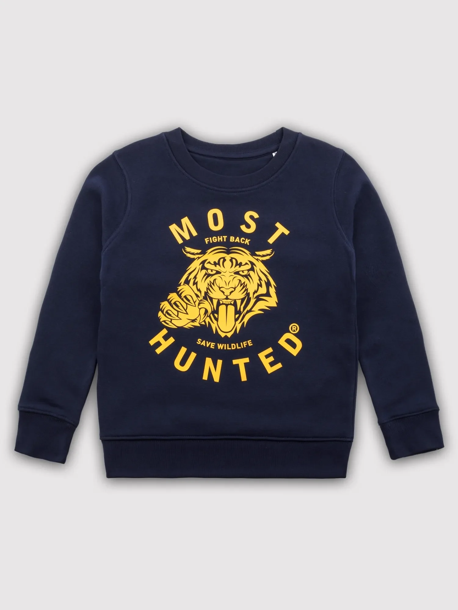 kids tijger sweater navy geel