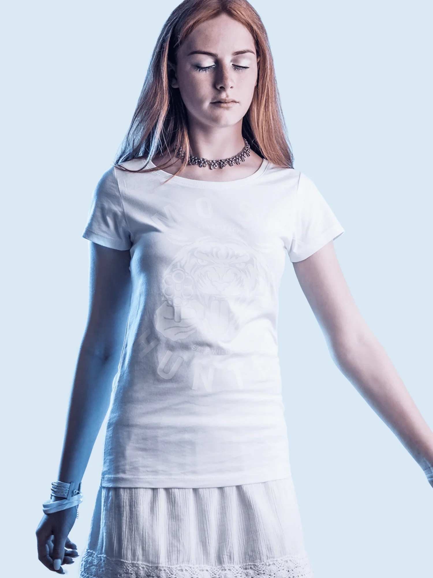 dames glow tijger t-shirt wit