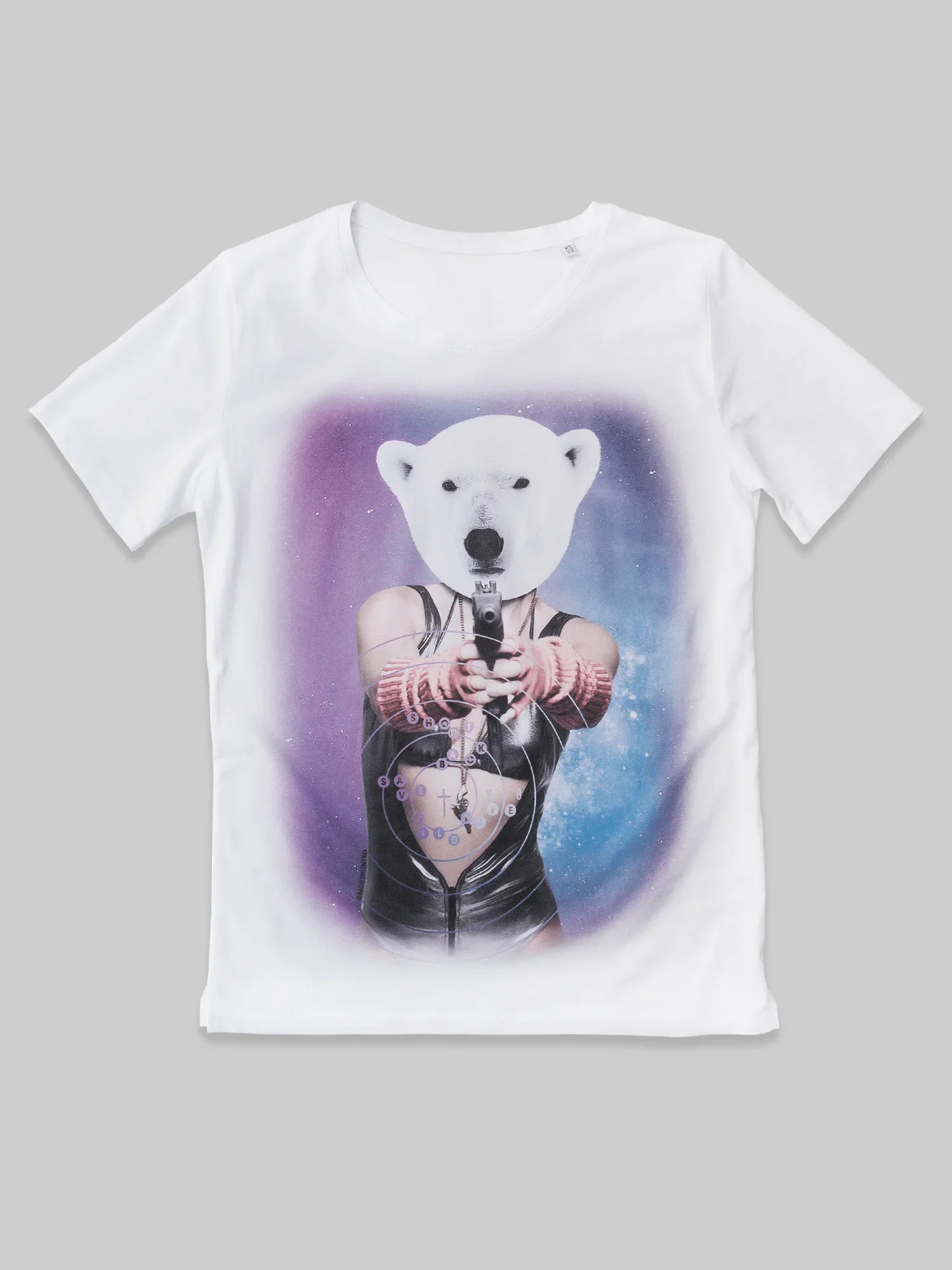 dames t-shirt target ijsbeer wit