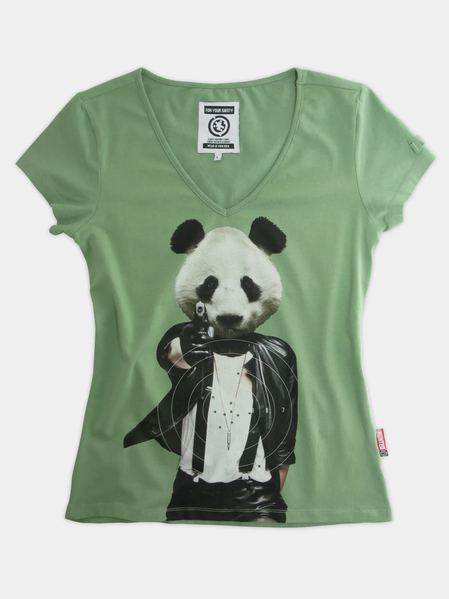 dames t-shirt panda groen