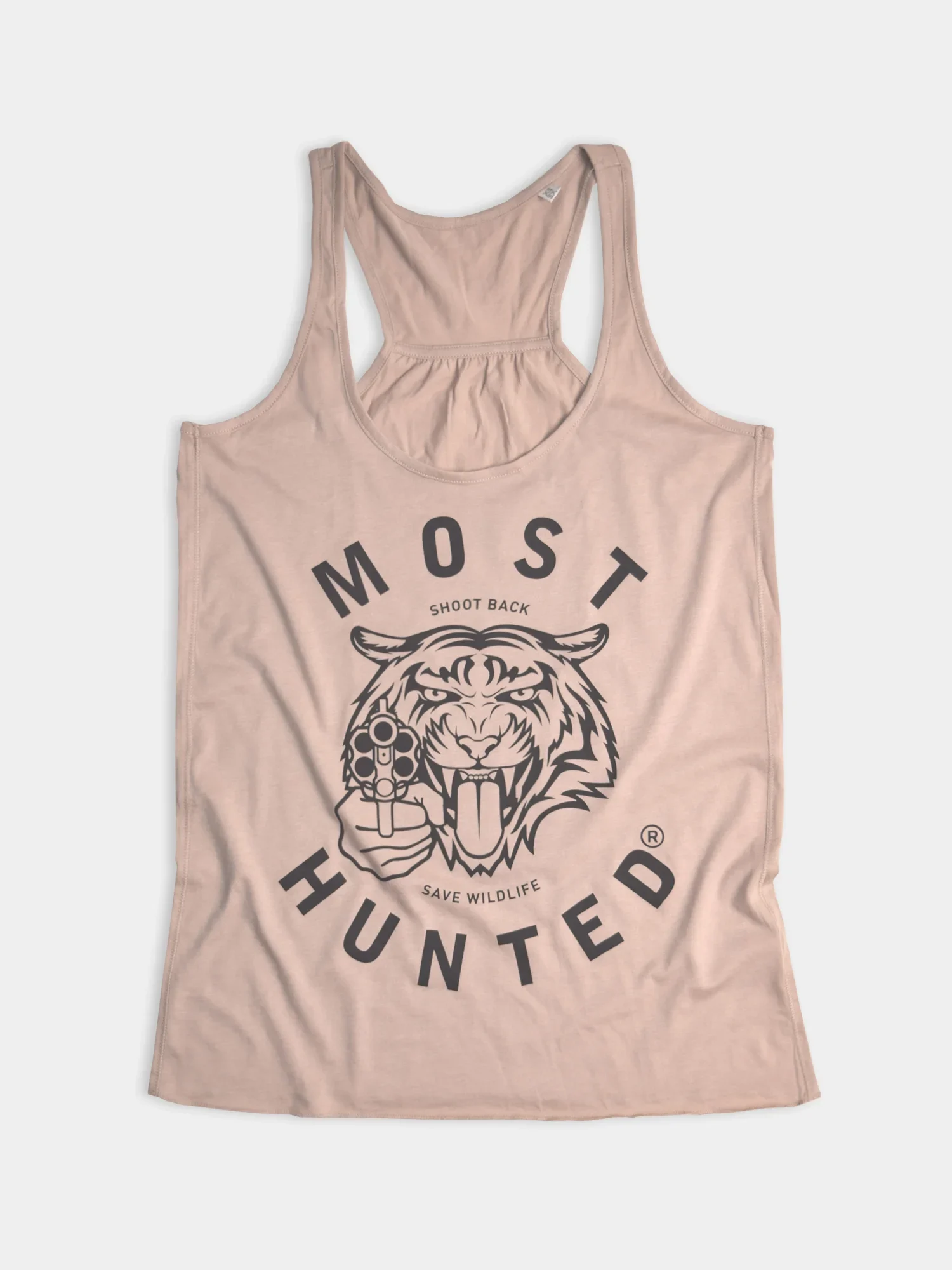 dames tijger tanktop beige