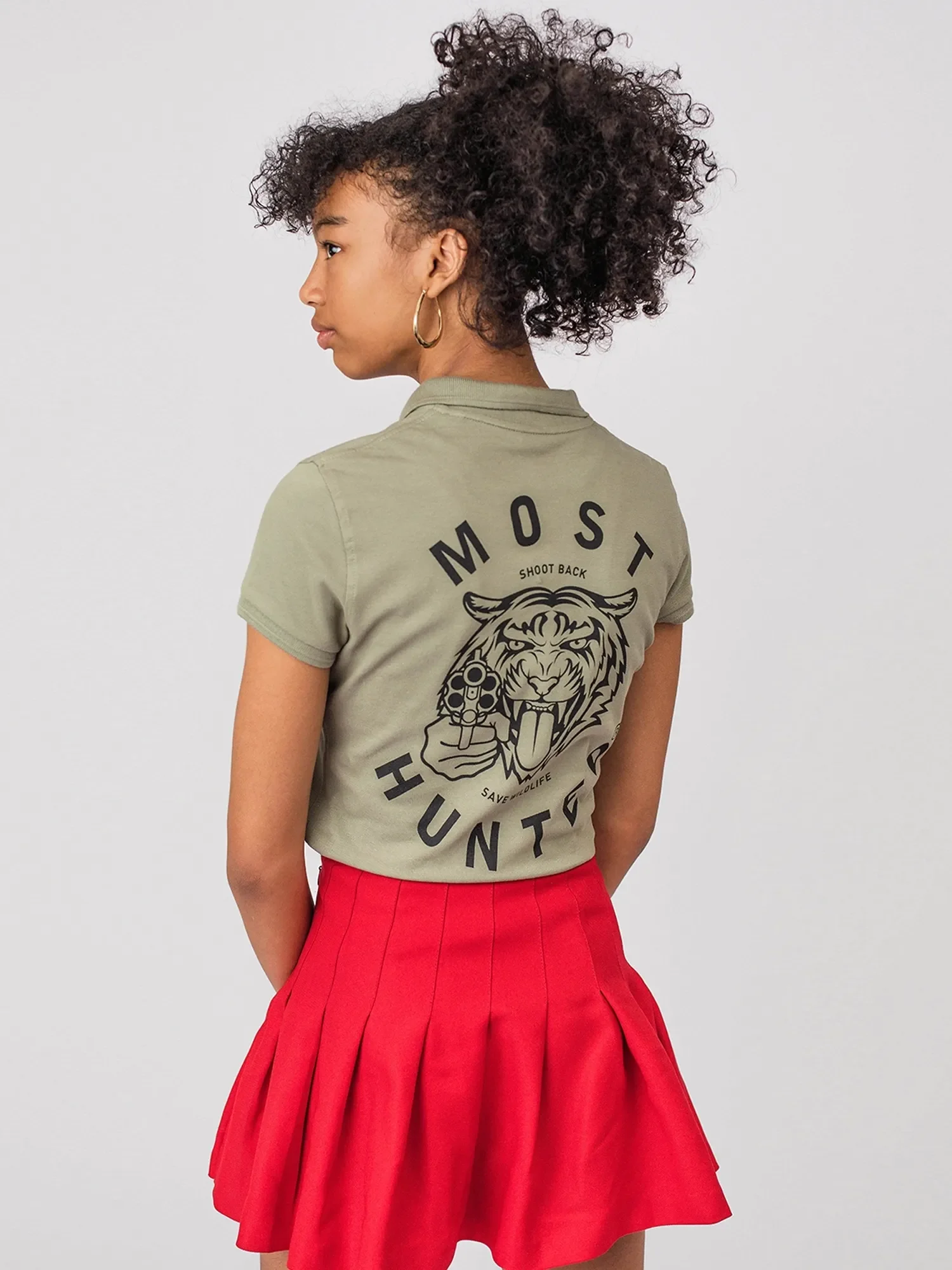 dames polo olijf groen