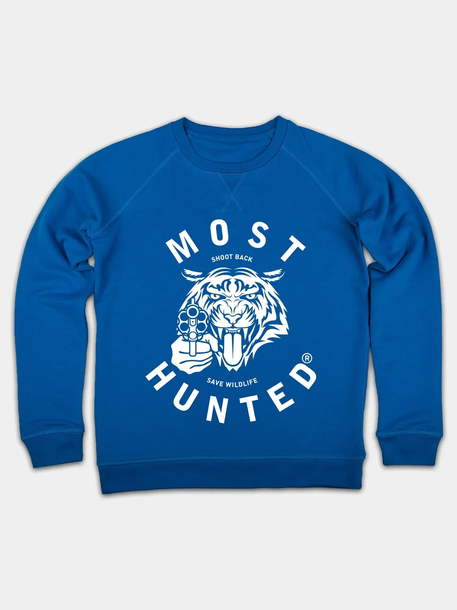 dames raglan sweater blauw wit