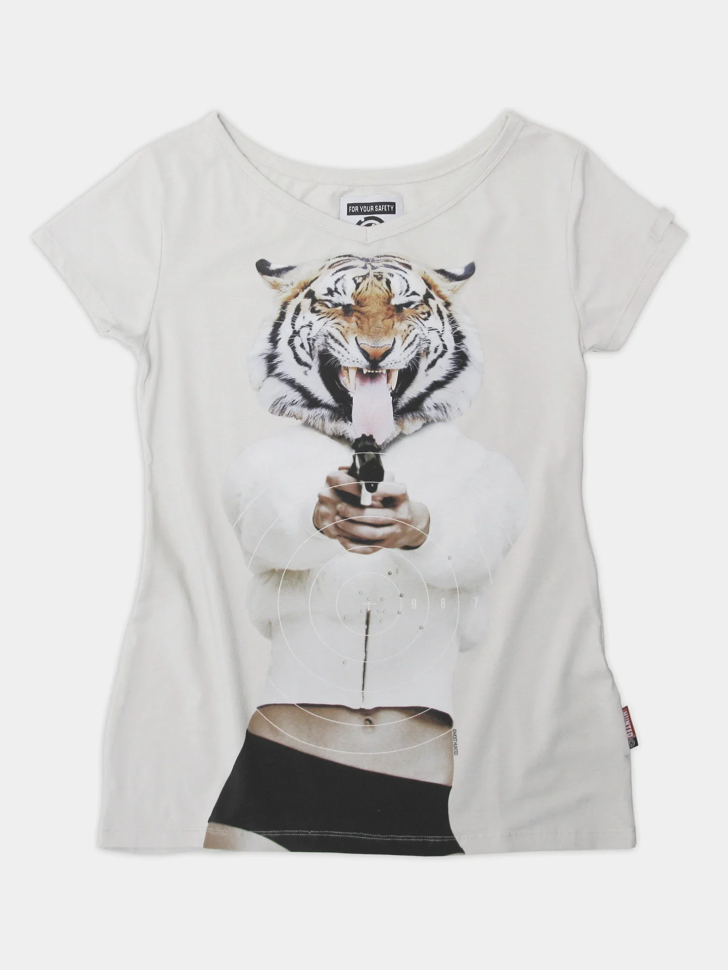 dames t-shirt tijger beige