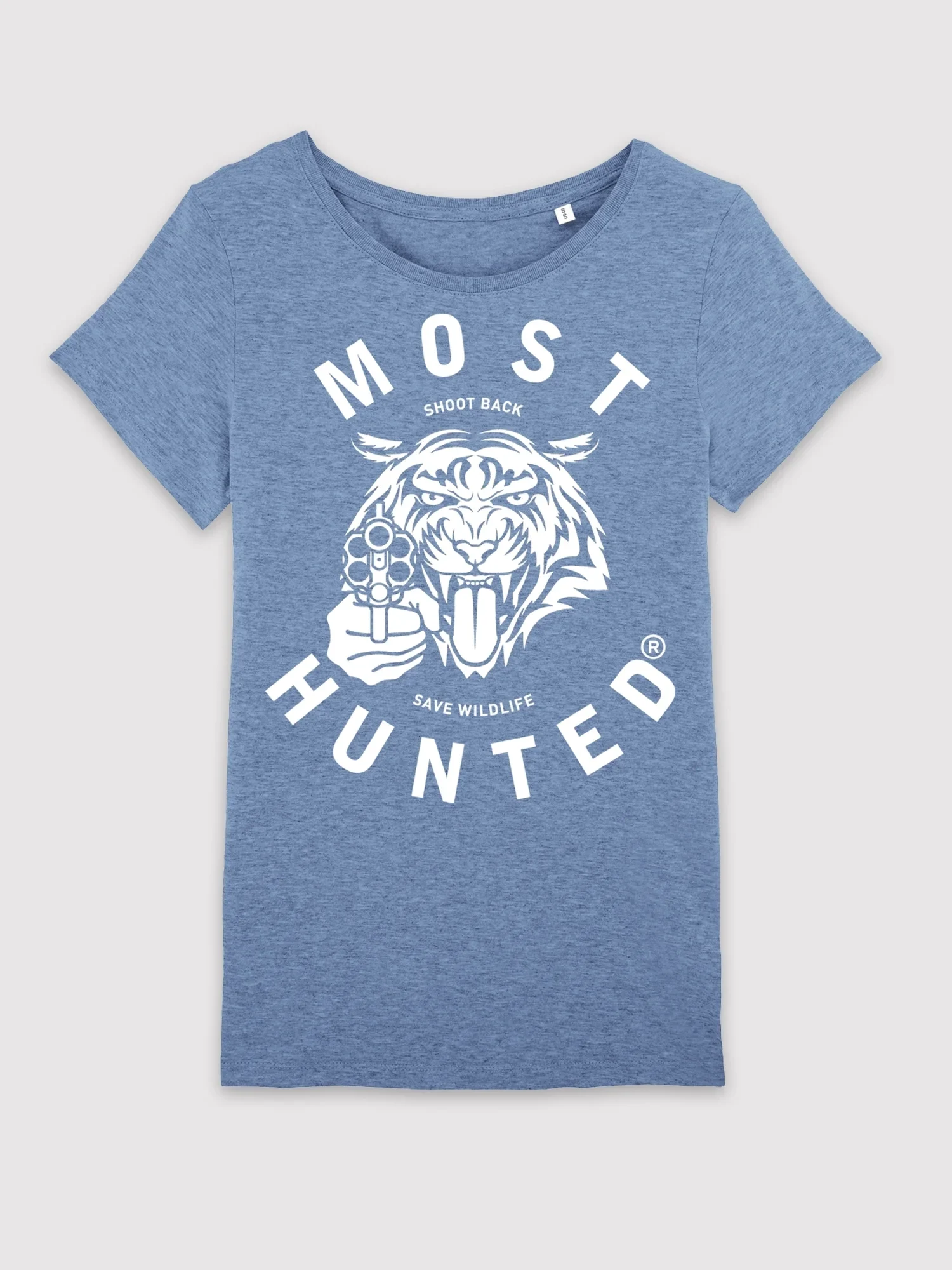 dames tijger t-shirt blauw