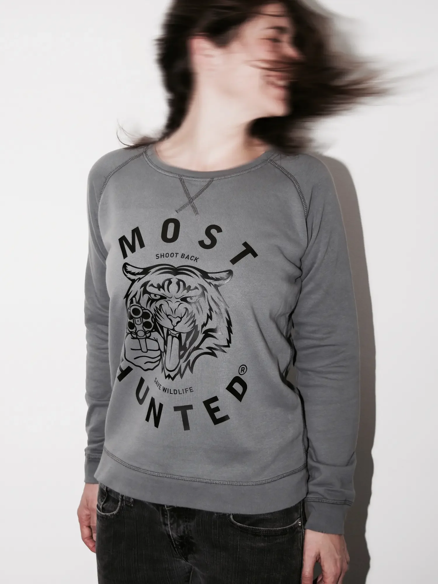 vintage dames sweater grijs zwart