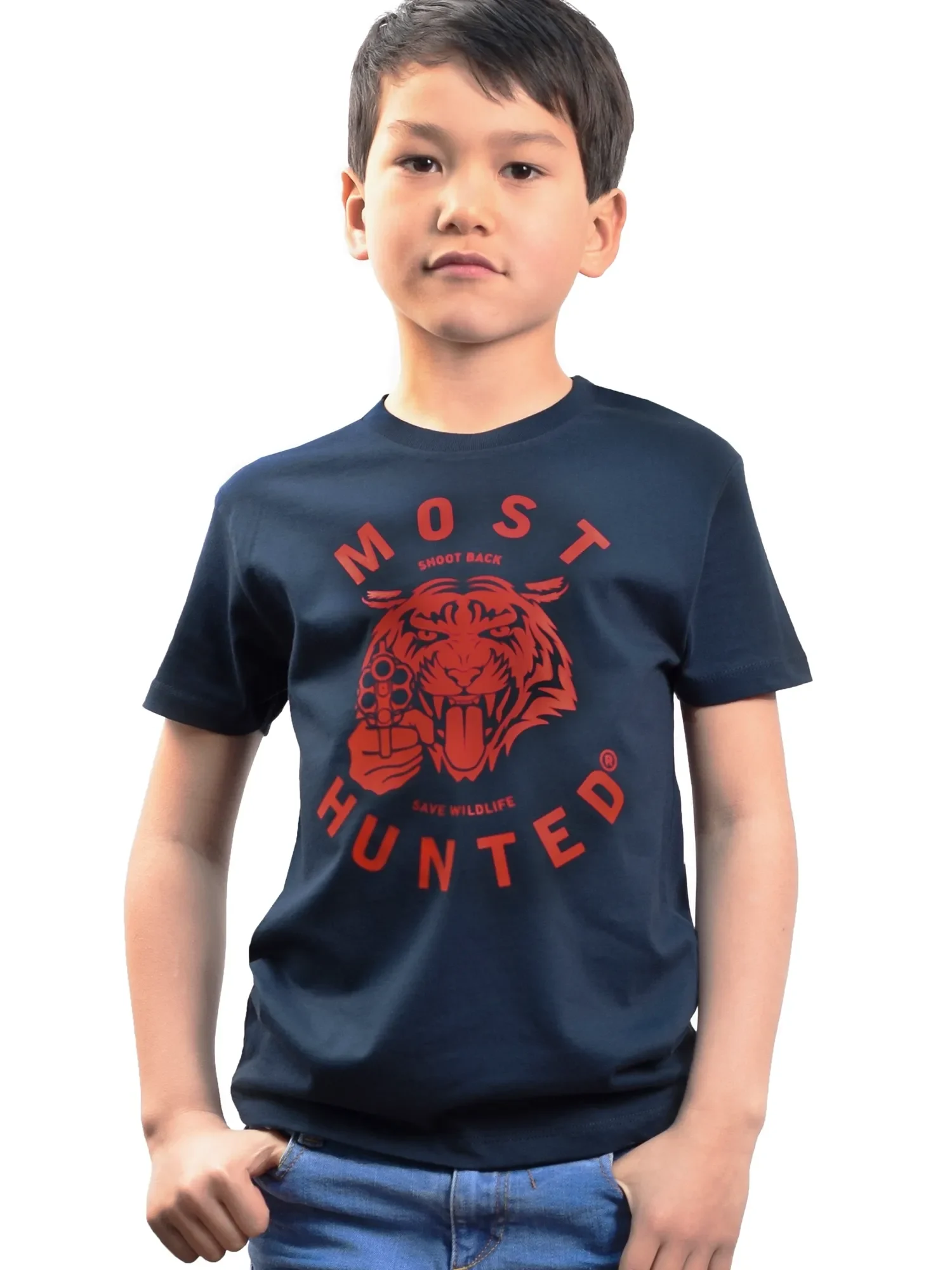 jongens tijger t-shirt navy rood