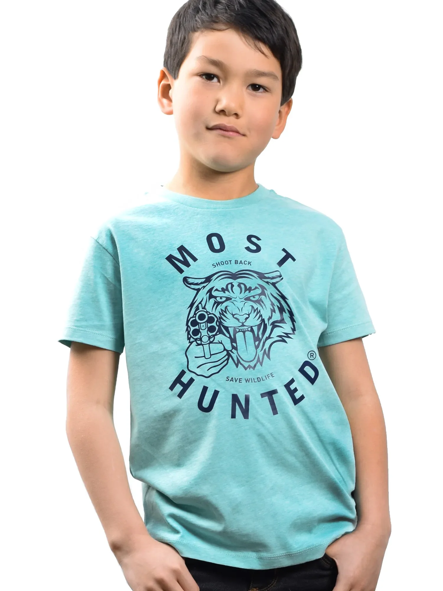 jongens tijger t-shirt oceaan groen navy