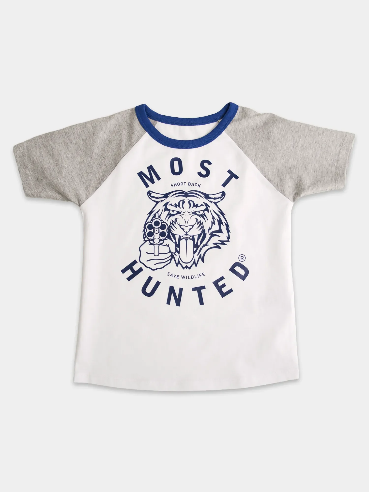 jongens tijger t-shirt wit grijs navy