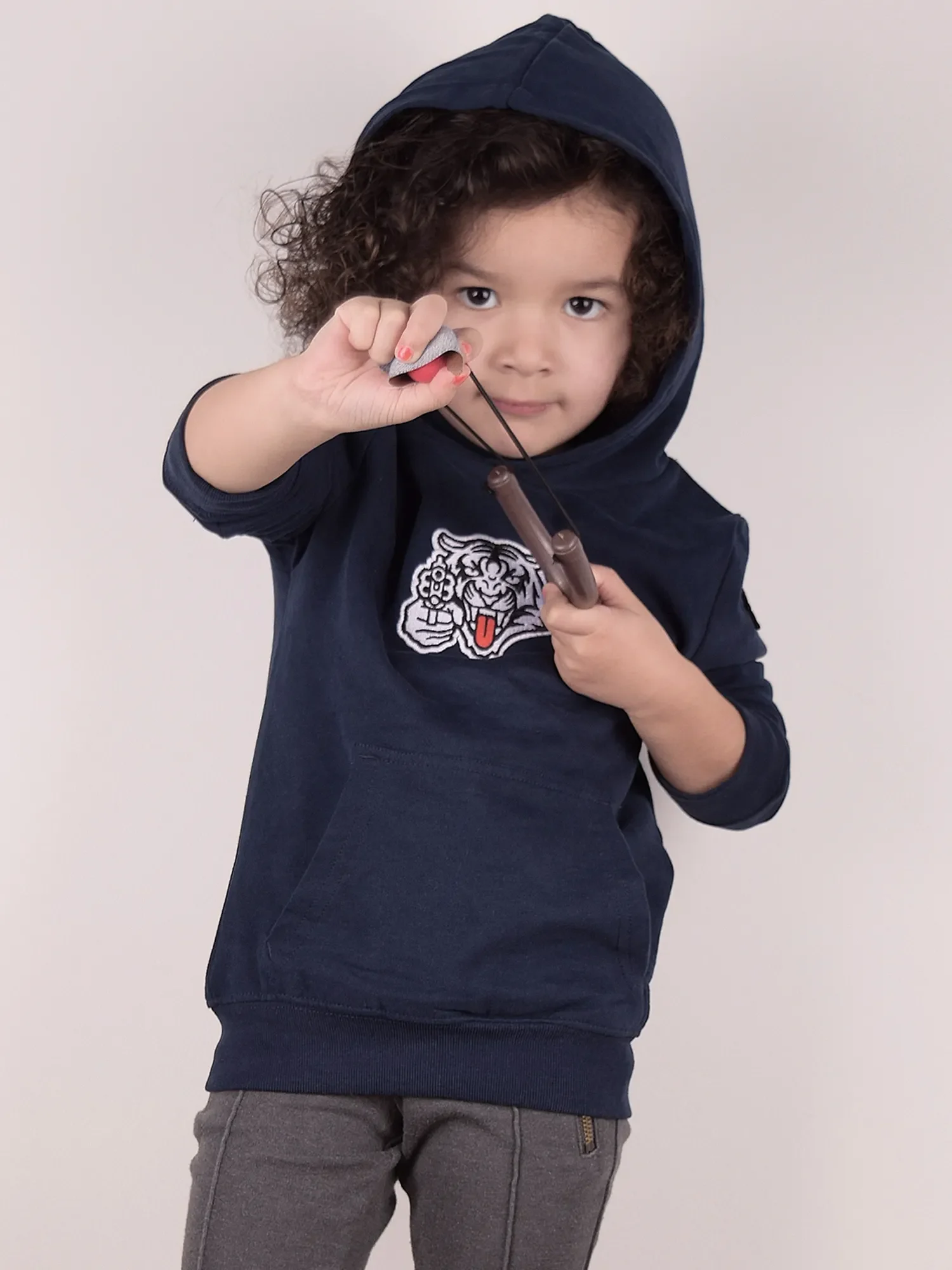 kids tijger hoodie kosmik blauw