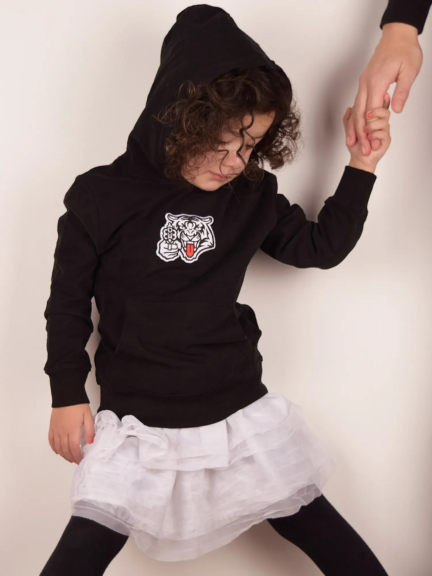 kids tijger hoodie nacht zwart