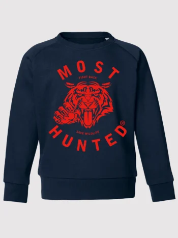 navy sweater tijgerprint