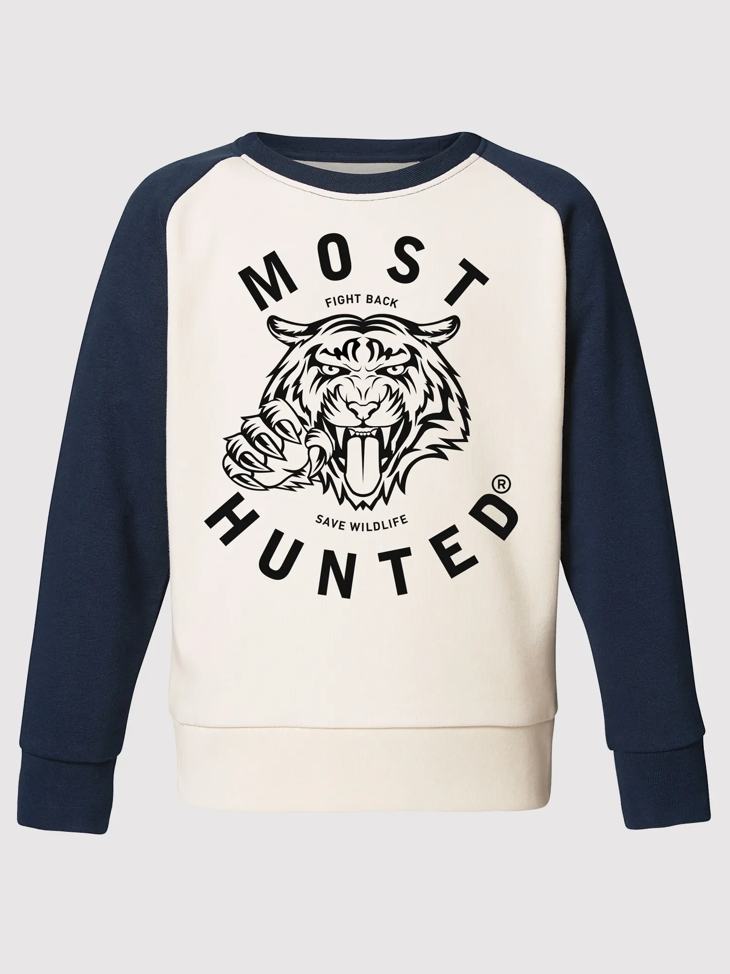 kids tijger sweater navy wit