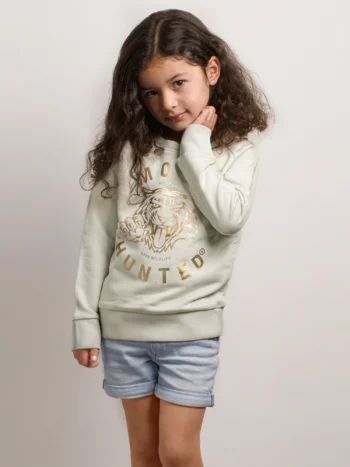 kids sweater klauw licht groen goud