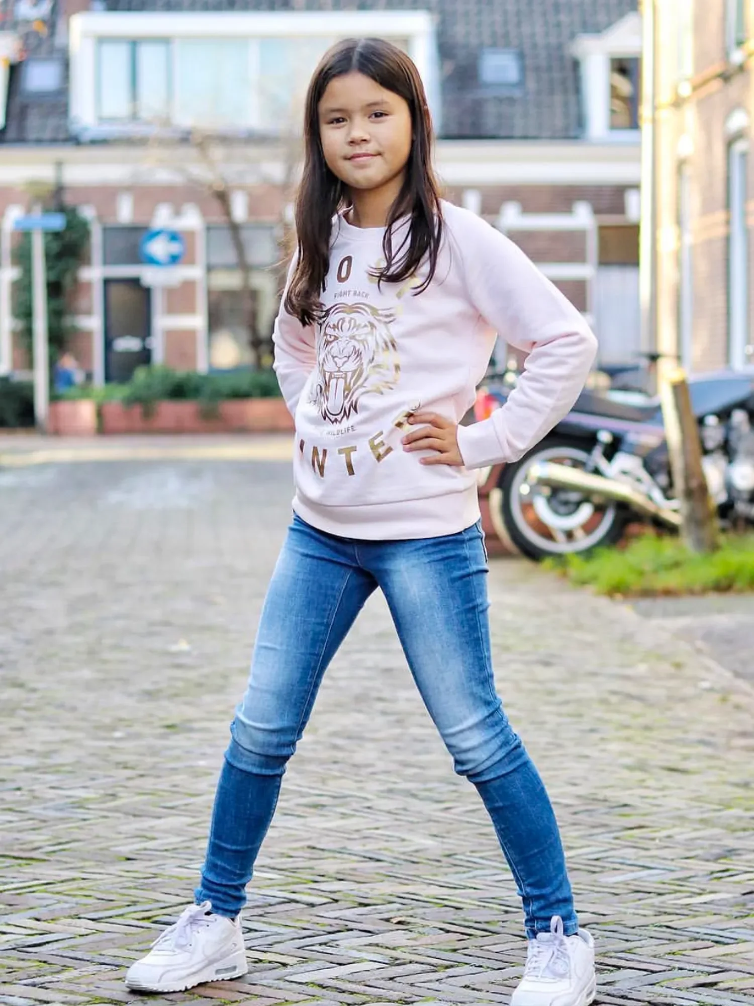kids sweater klauw roze goud