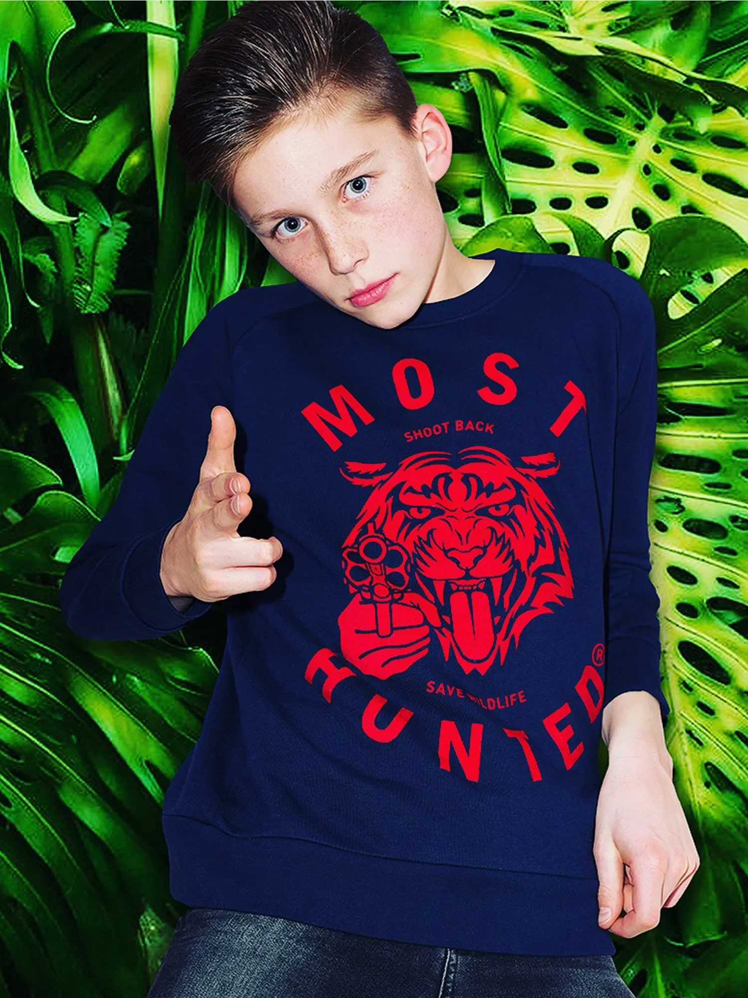 kids sweater navy rood