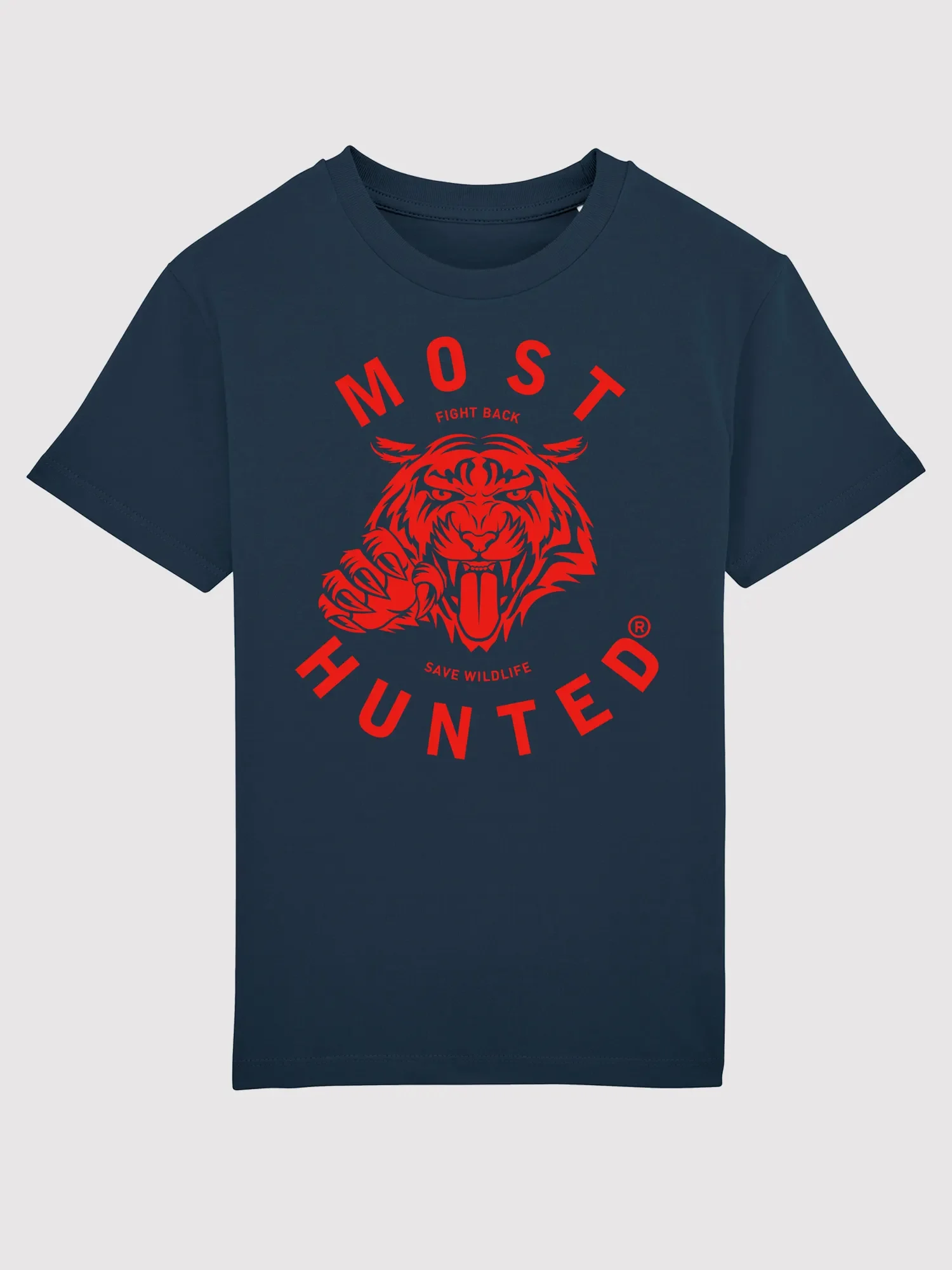 kids tijger klauw t-shirt navy rood