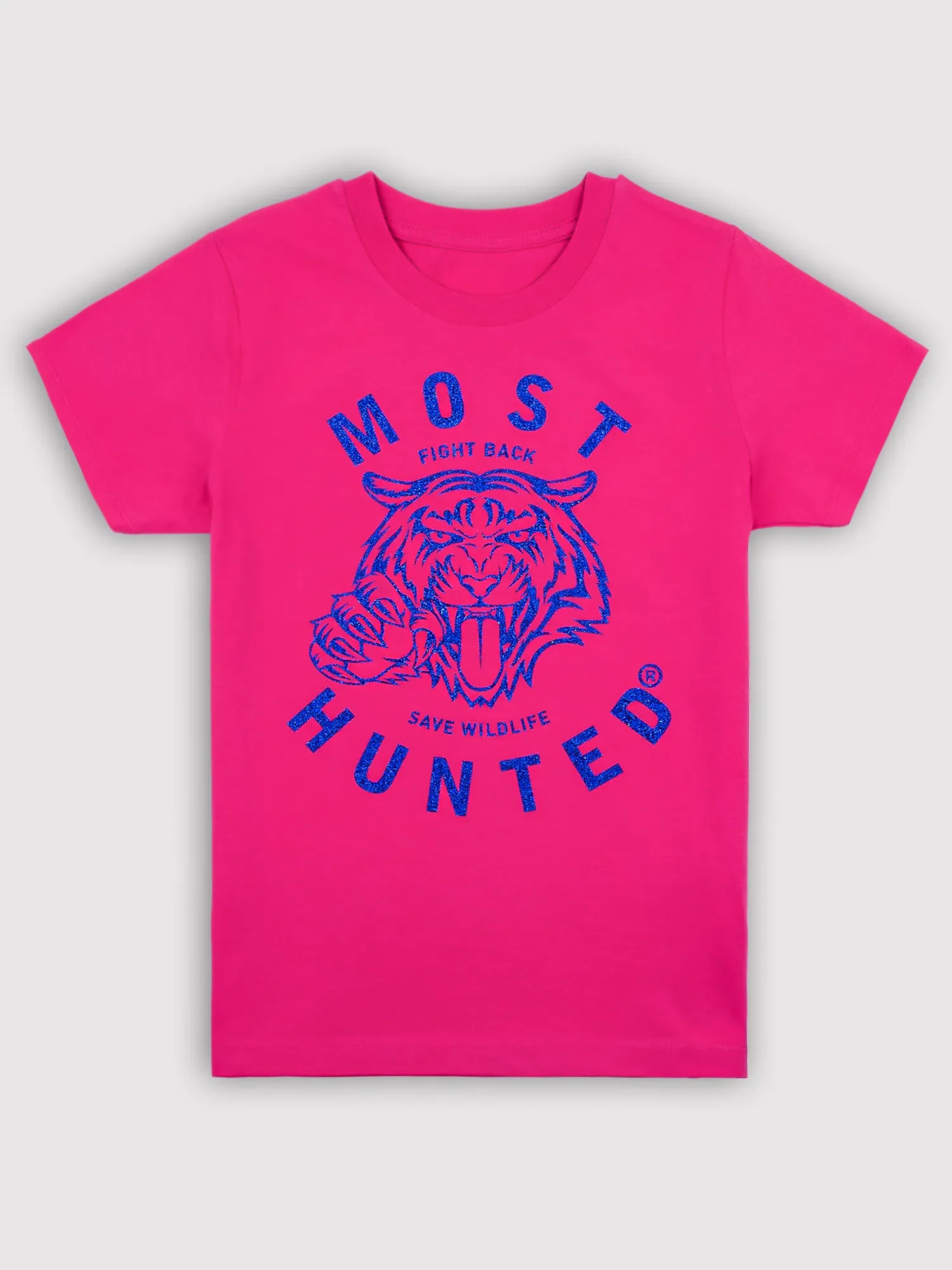 kids tijger klauw t-shirt roze glitter blauw