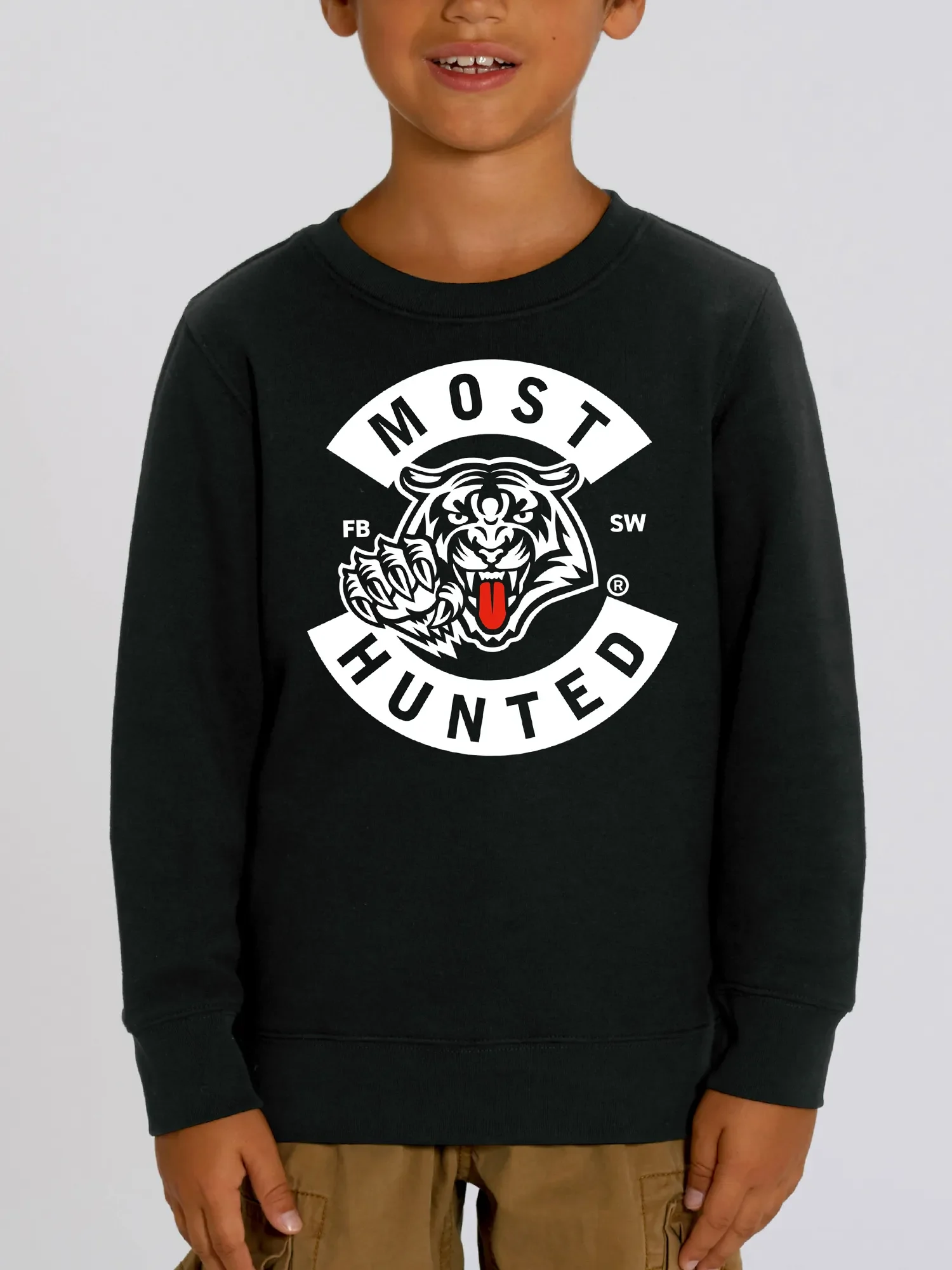 kids tijger sweater zwart wit