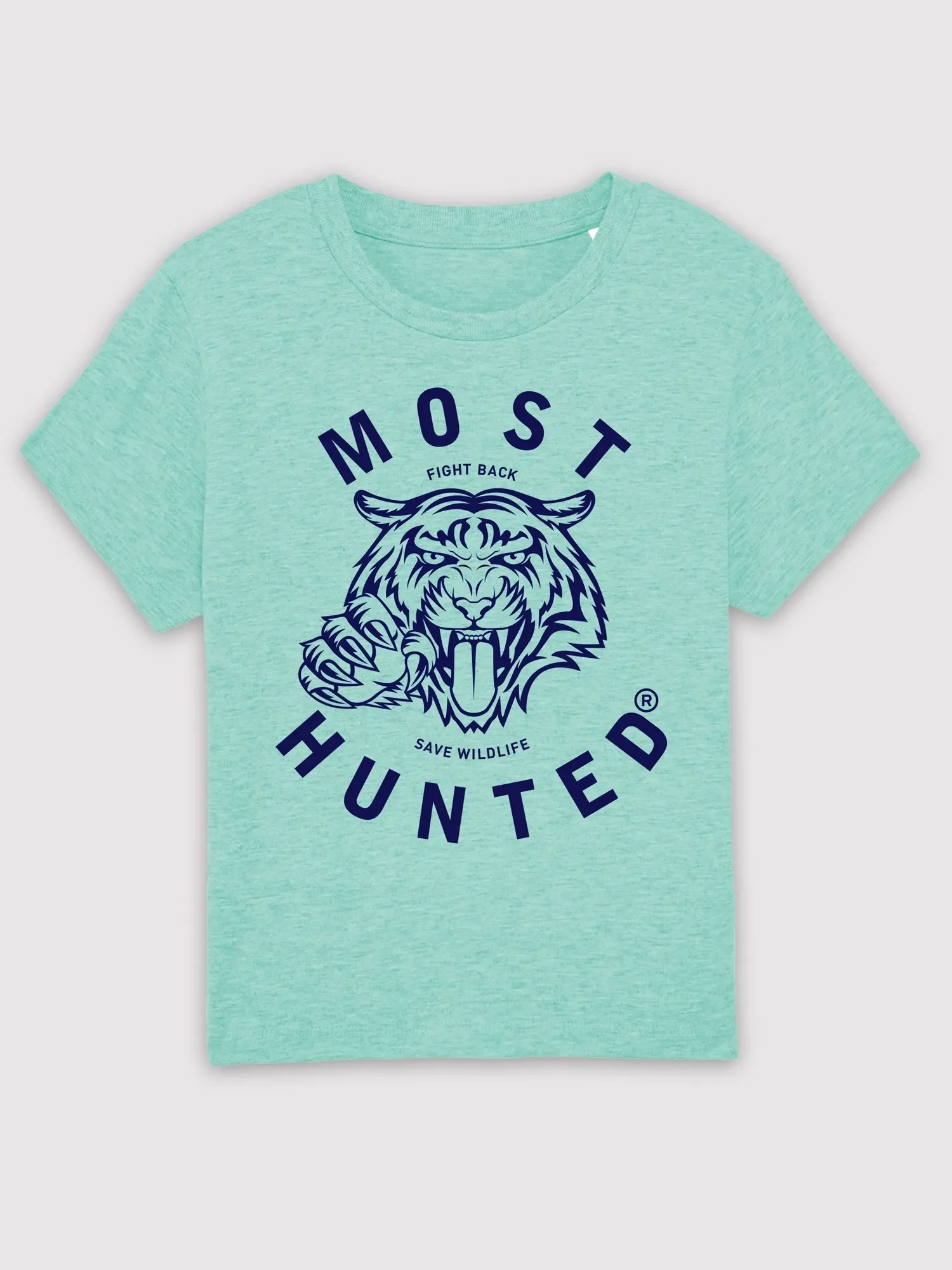 kids tijger klauw t-shirt oceaan groen navy