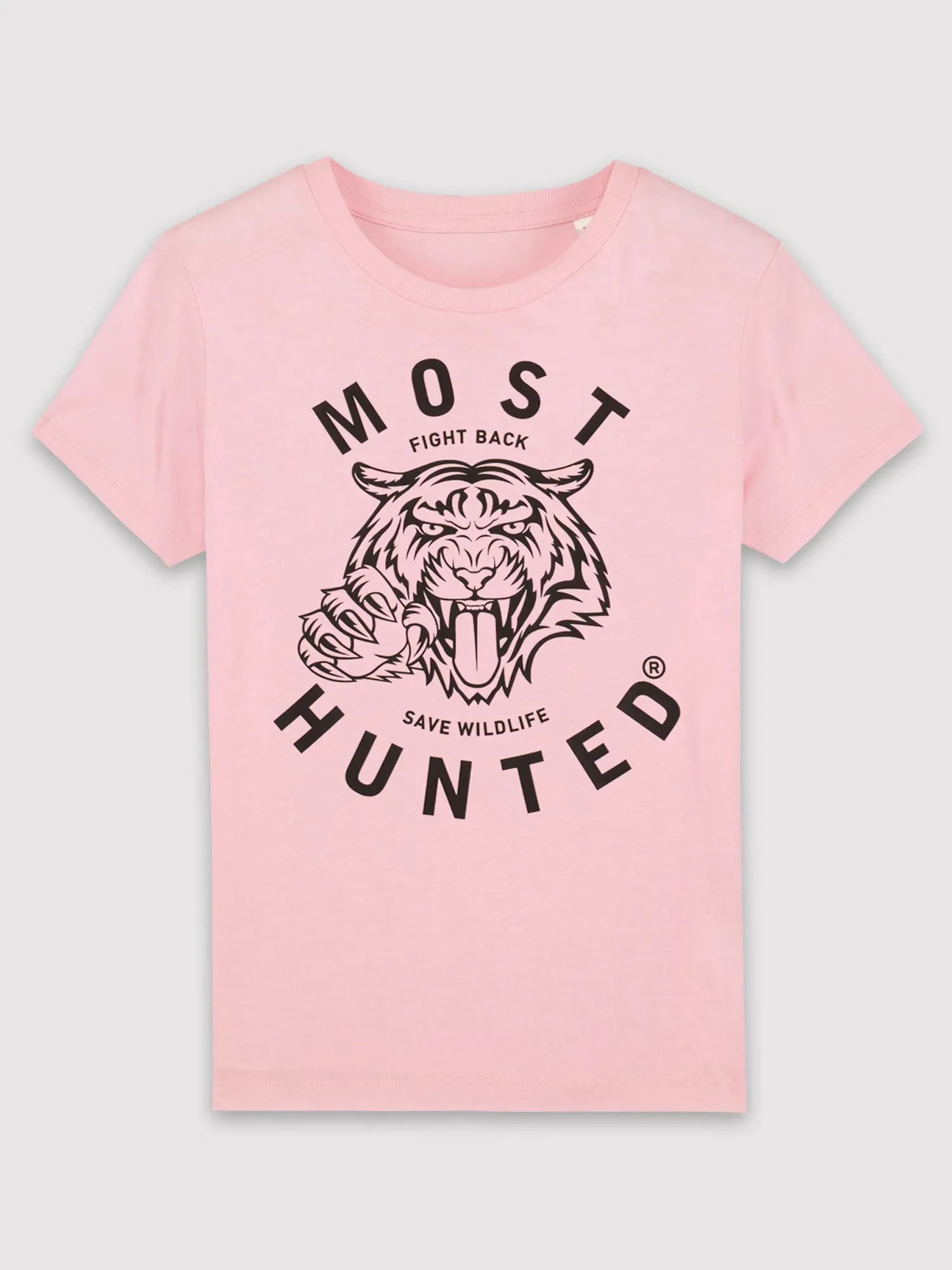 kids tijger klauw t-shirt roze zwart