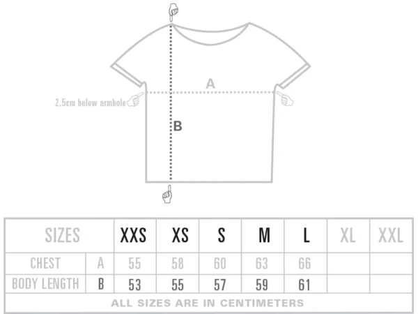 maattabel dames tijger off shoulder t-shirt