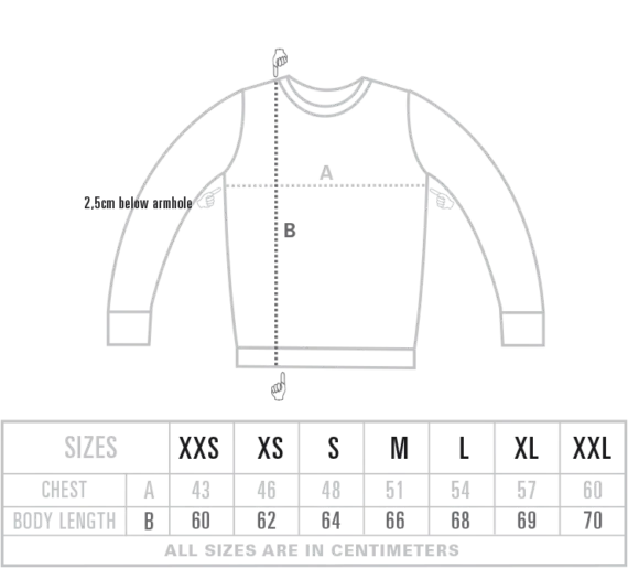 maattabel dames sweater