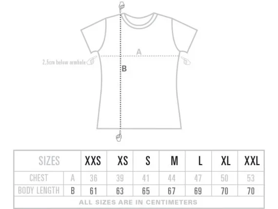 maattabel dames tijger t-shirt wijde hals