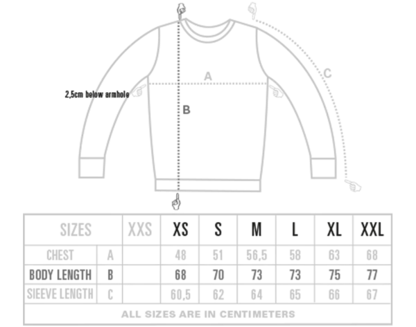 maattabel sweater flock