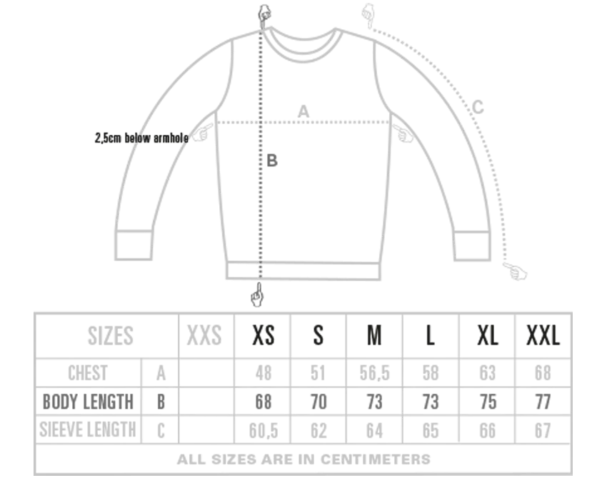 Flock Sweater Size Chart