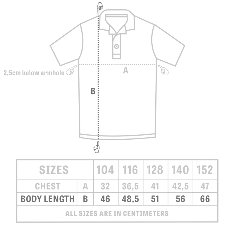 Kids Polo Size Chart