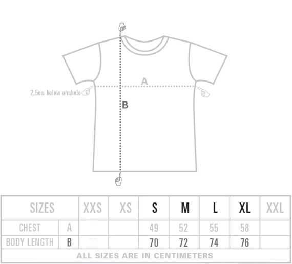 maattabel heren tijger t-shirt wit