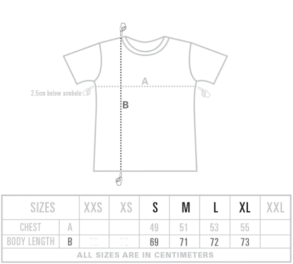 T-shirt Macaque Size Chart
