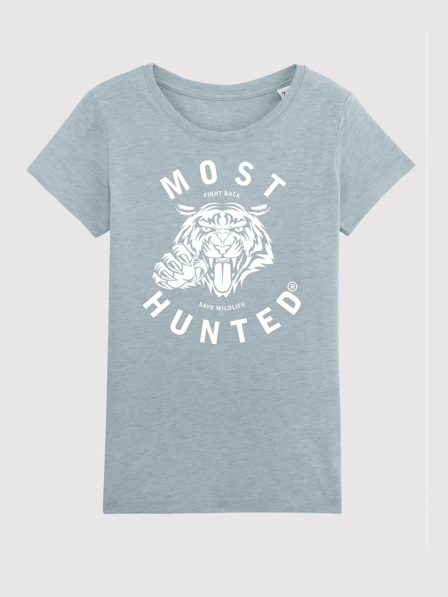 meisjes tijger klauw t-shirt ijs blauw wit