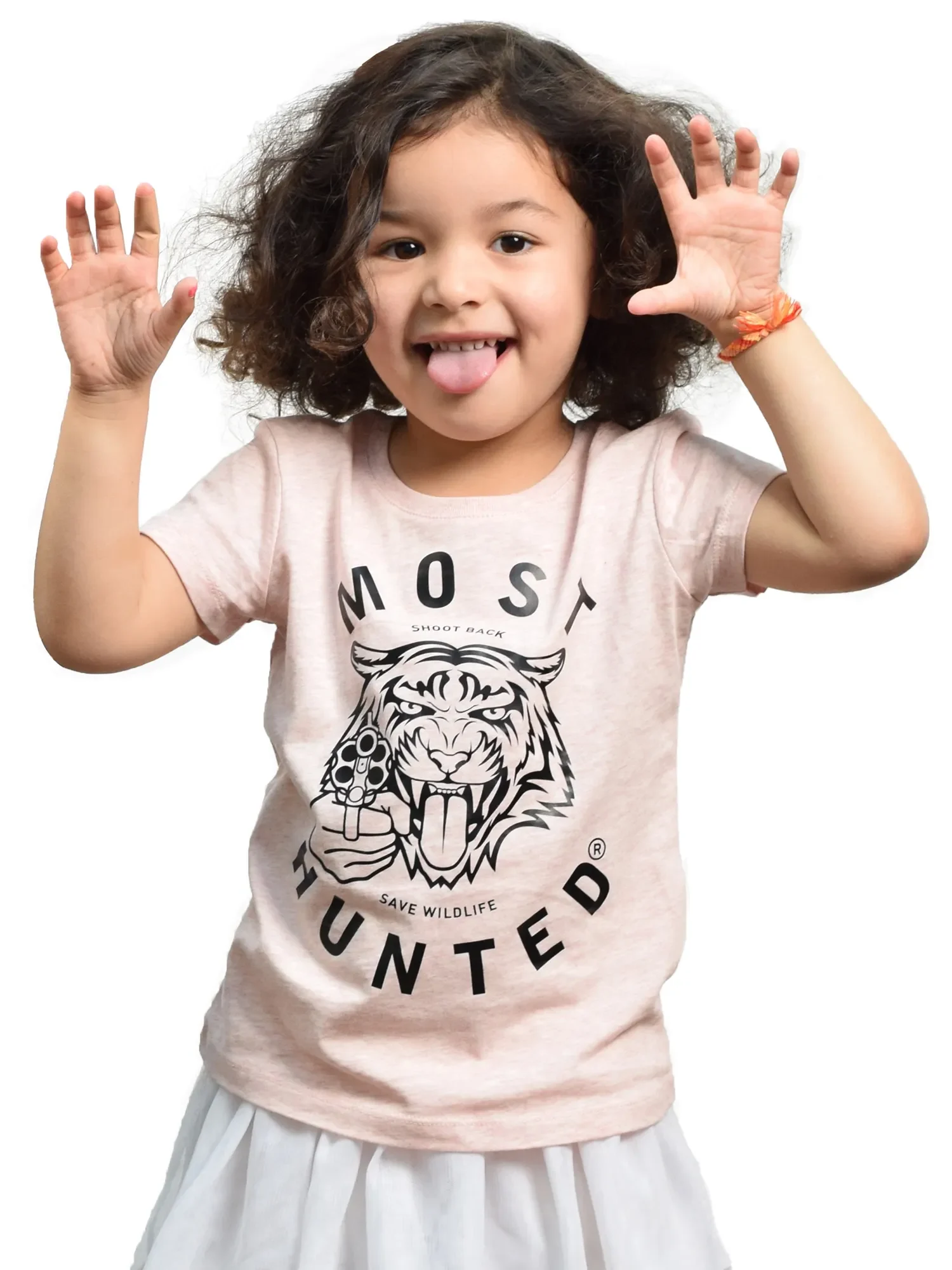 meisjes tijger t-shirt ijs roze zwart