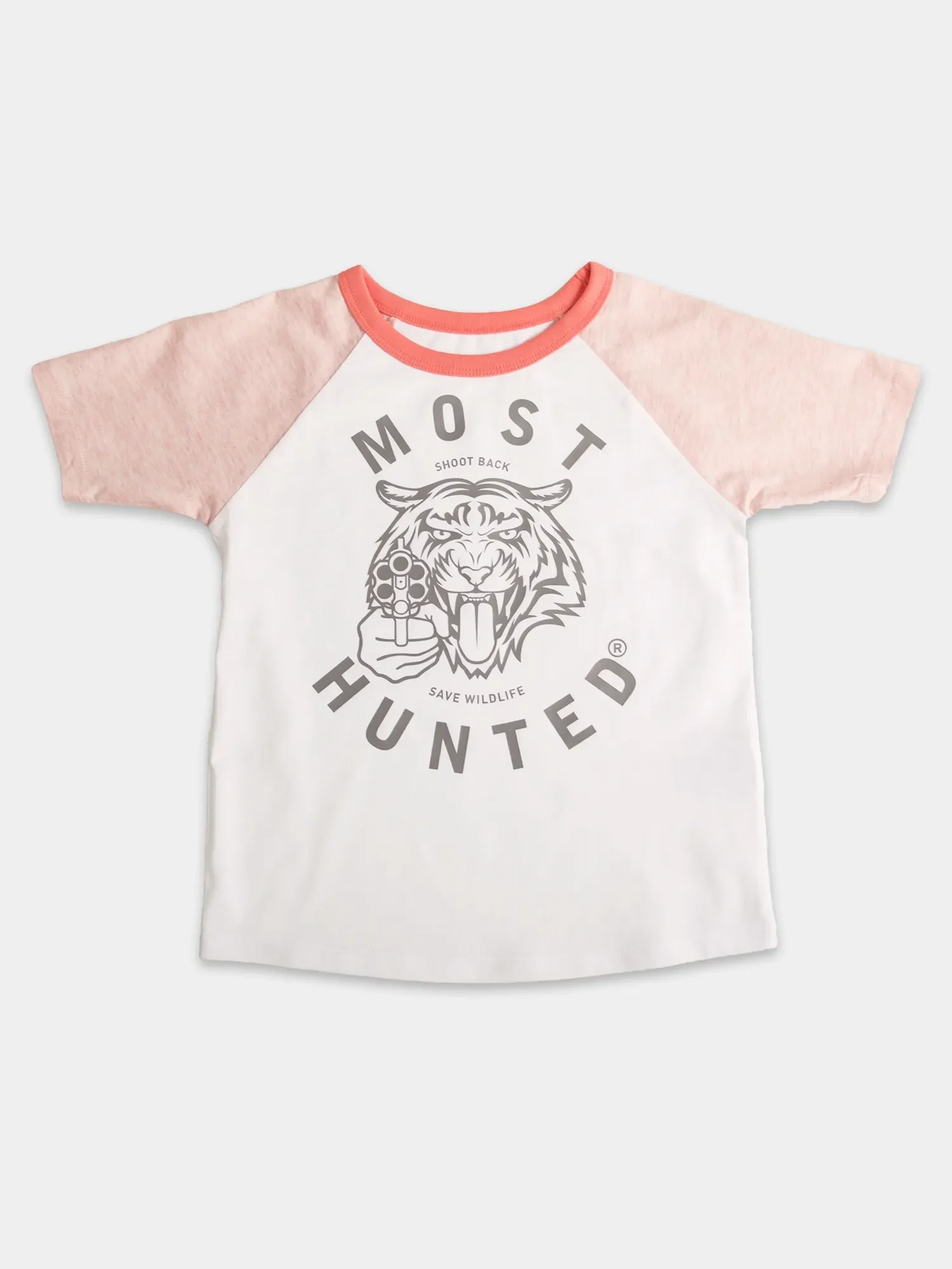 meisjes tijger t-shirt wit roze grijs