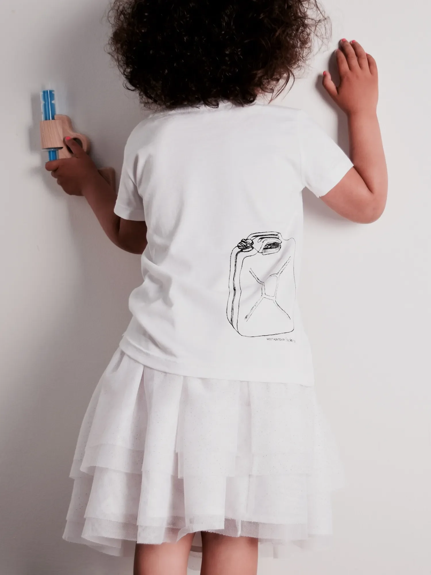 meisjes splash panda t-shirt wit zwart