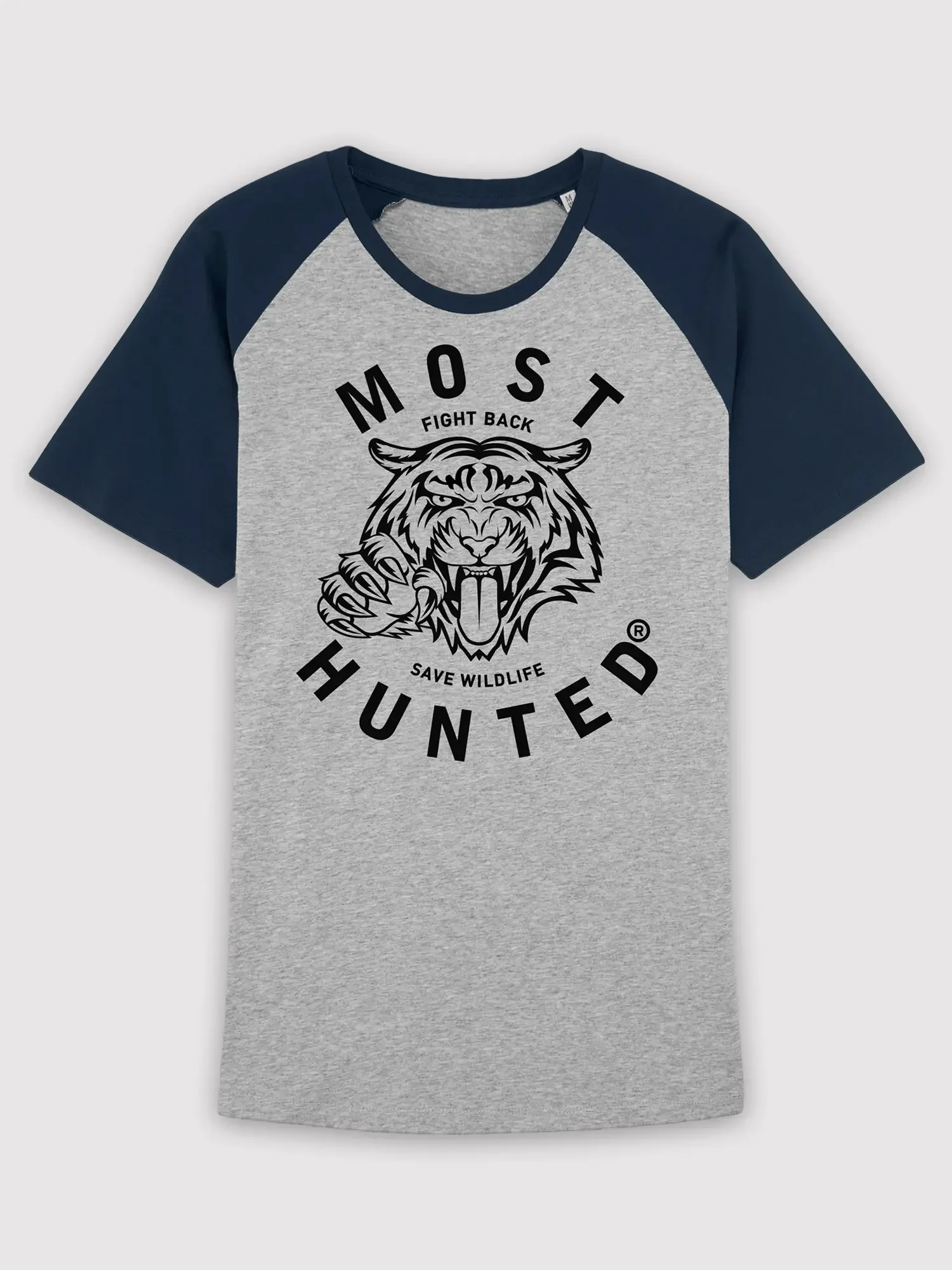 raglan t-shirt navy grijs