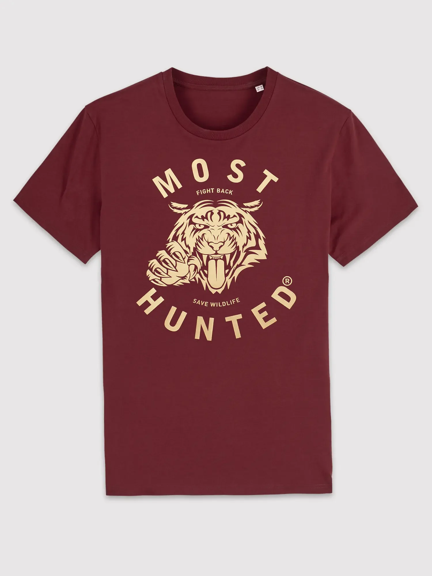 unisex tijger t-shirt bordeaux