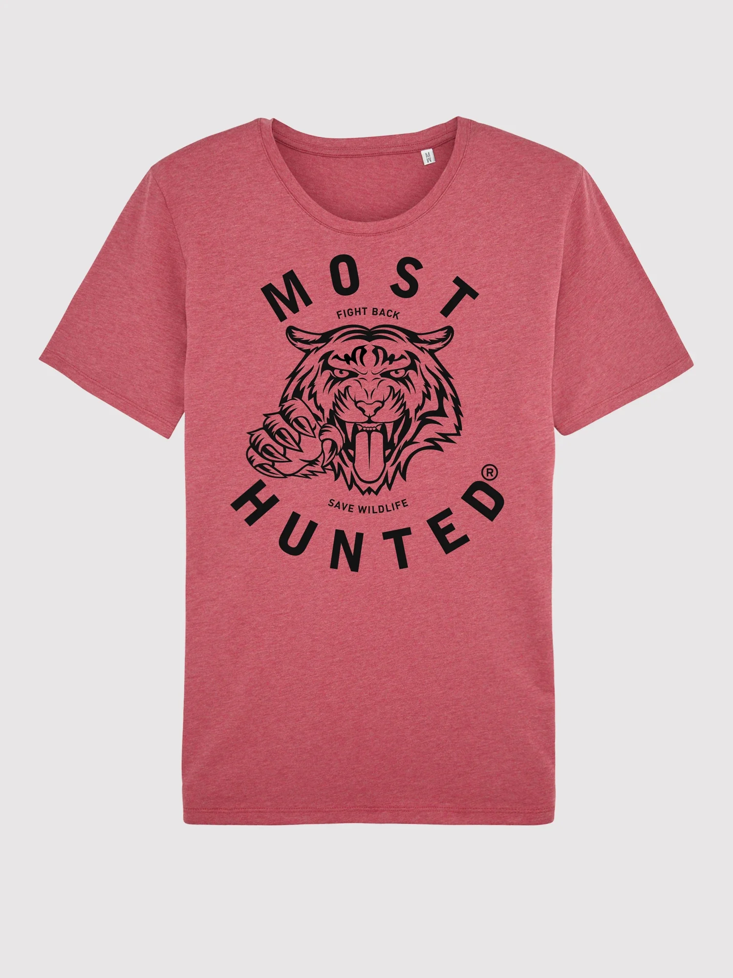 unisex tijger t-shirt cranberry zwart