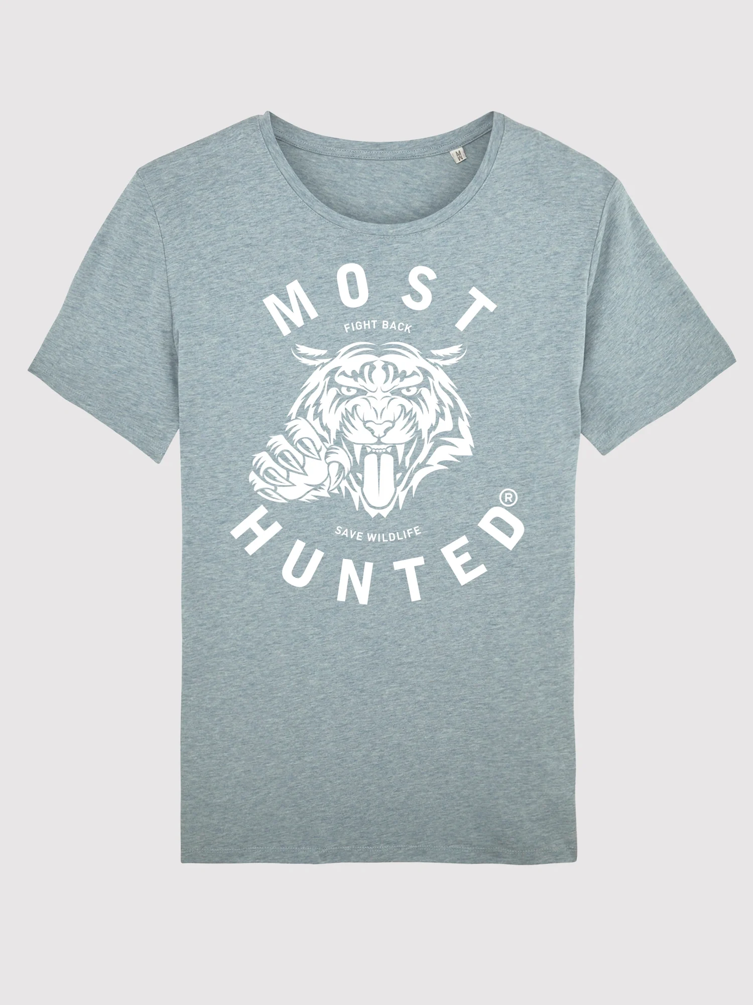 unisex tijger t-shirt ijs blauw wit