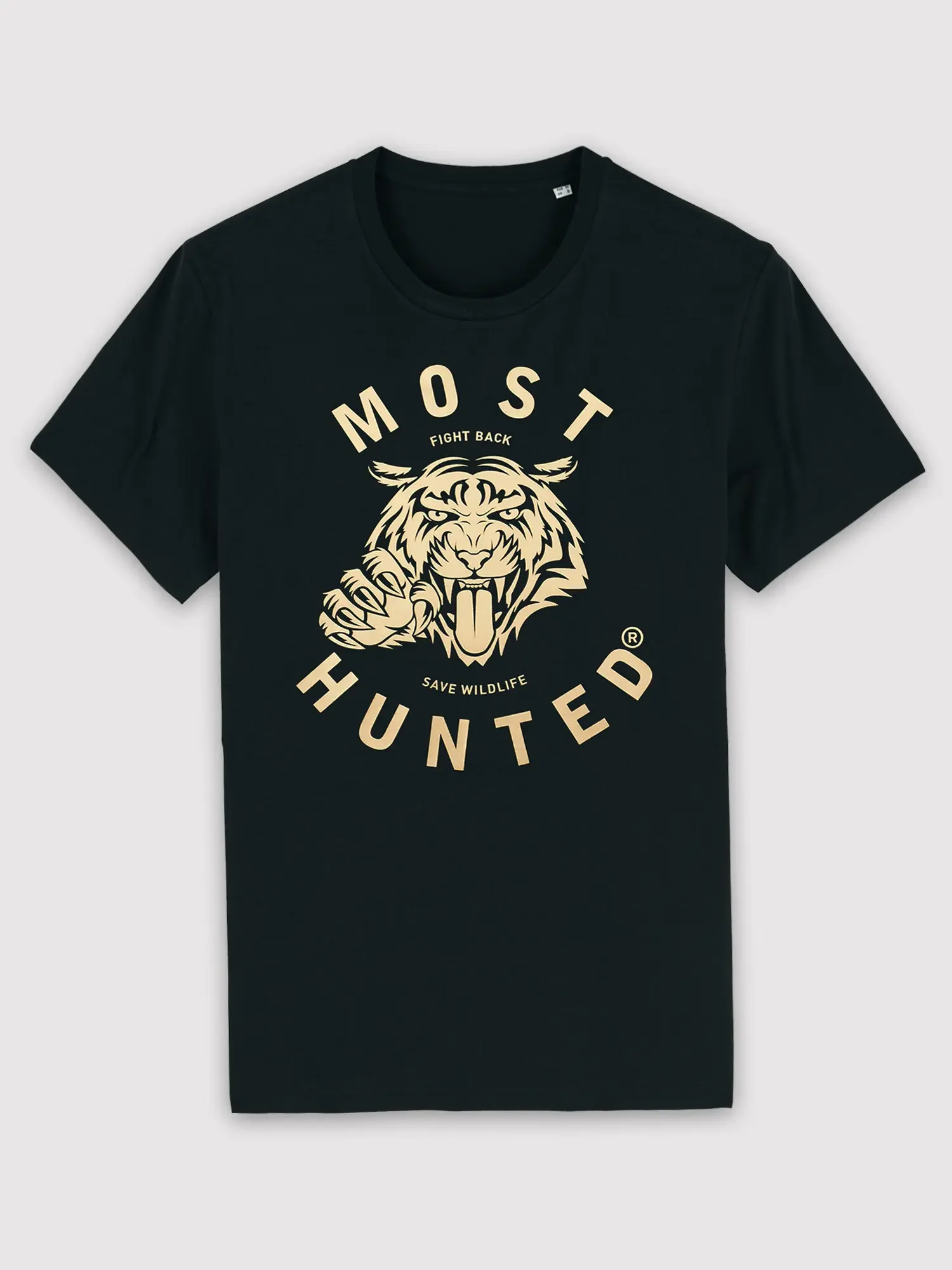 unisex tijger t-shirt zwart