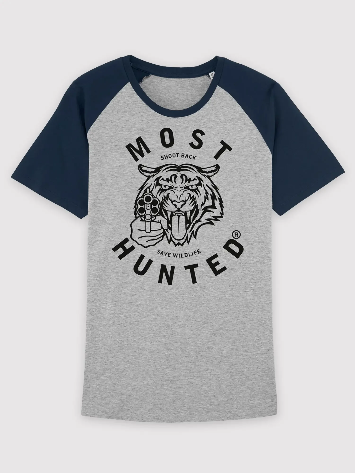 raglan t-shirt navy grijs