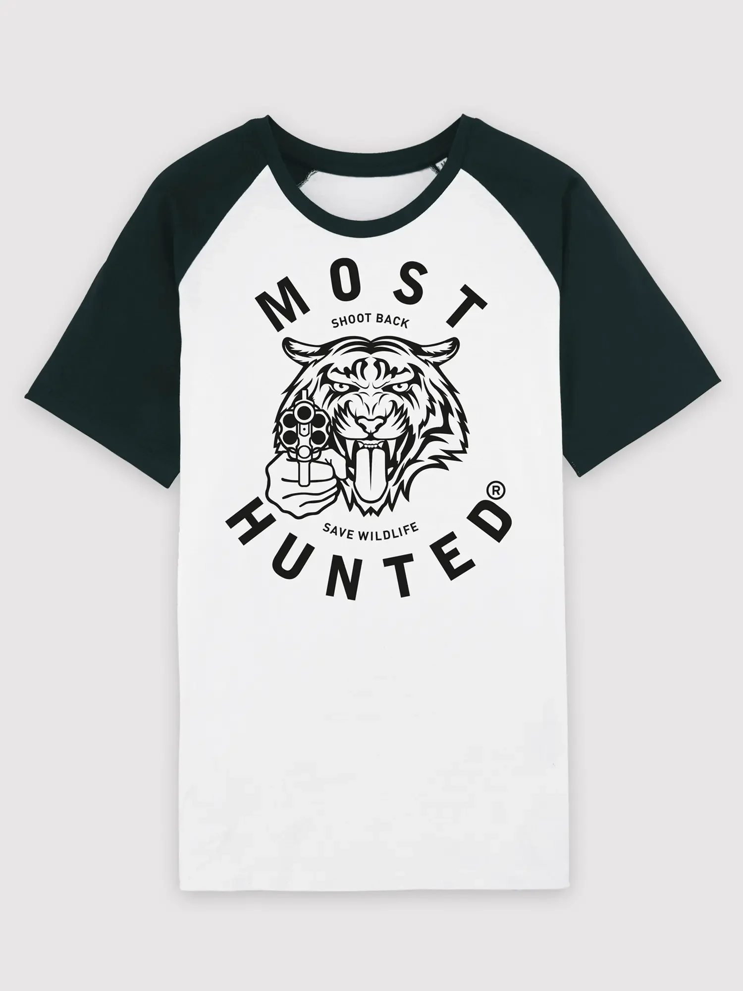 raglan t-shirt wit zwart